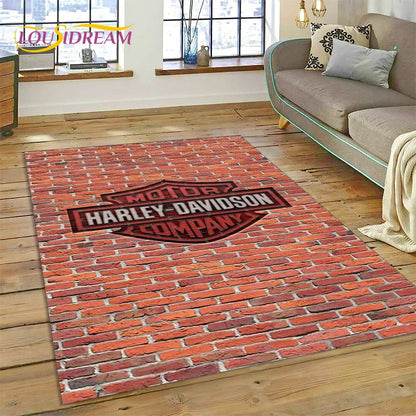 27 Style Harley-y Motorcycle Logo Rug Carpet for Living Room Bedroom Home Decor,floor Mat Non-slip for Sofa Doormat Gift kids
