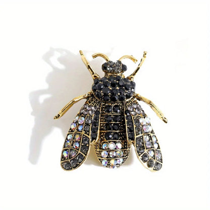 SKEDS Luxury Exaggerated Vintage Women Crystal Bee Brooch Pin Fashion Elegant Lady Exquisite Insect Rhinestone Badges