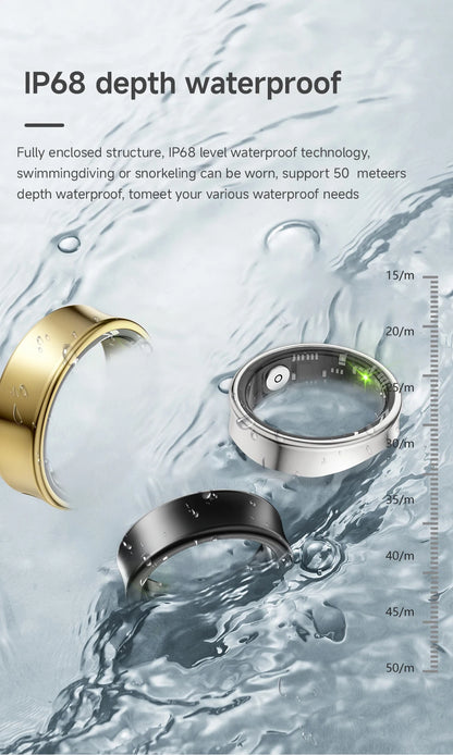 2026 New IP68 Waterproof Smart Rings for Android iOS Heart Rate Blood Pressure Sleep Monitoring Motion Tracking  Men Women Gift