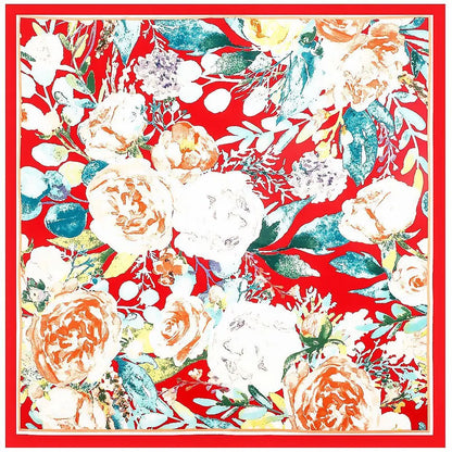 130CM Silk Scarf Women Horse Head Print Stoles Square Scarves Wraps Large Bandana Kerchief Hijabs Female Silk Foulards Sjaal