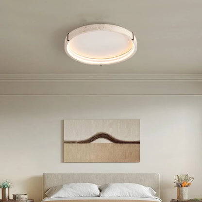 IWHD Wabi Sabi LED Ceiling Lamp Dining Room Restaurant Coffee Yellow Travertine Stone Minimalism Hanging Lights Lamparas Techo
