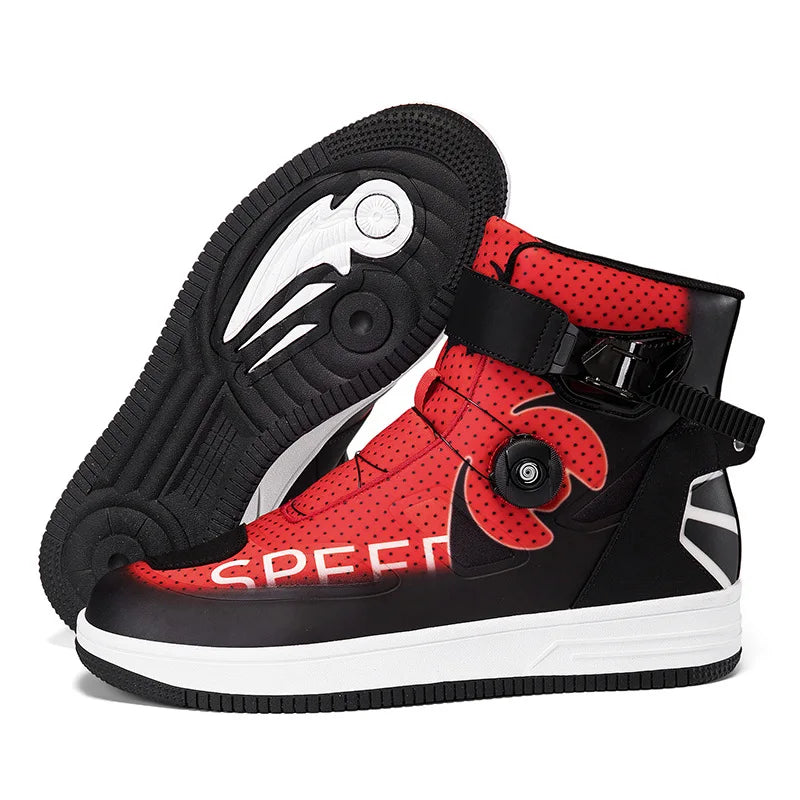 Man Studded Boots Waterproof Motorcycle Shoes Wear-Resistant Motocross Boots Anti-Fall Motorcycle Equipment Motorcycle Boots