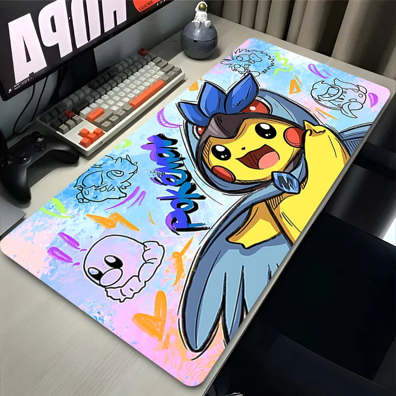 Mouse Pad Large Game Rubber Desk Mat Computer Keyboard Pad P-Pokemon Pikachu PC Gaming Accessories Carpet Kawaii Mousepad