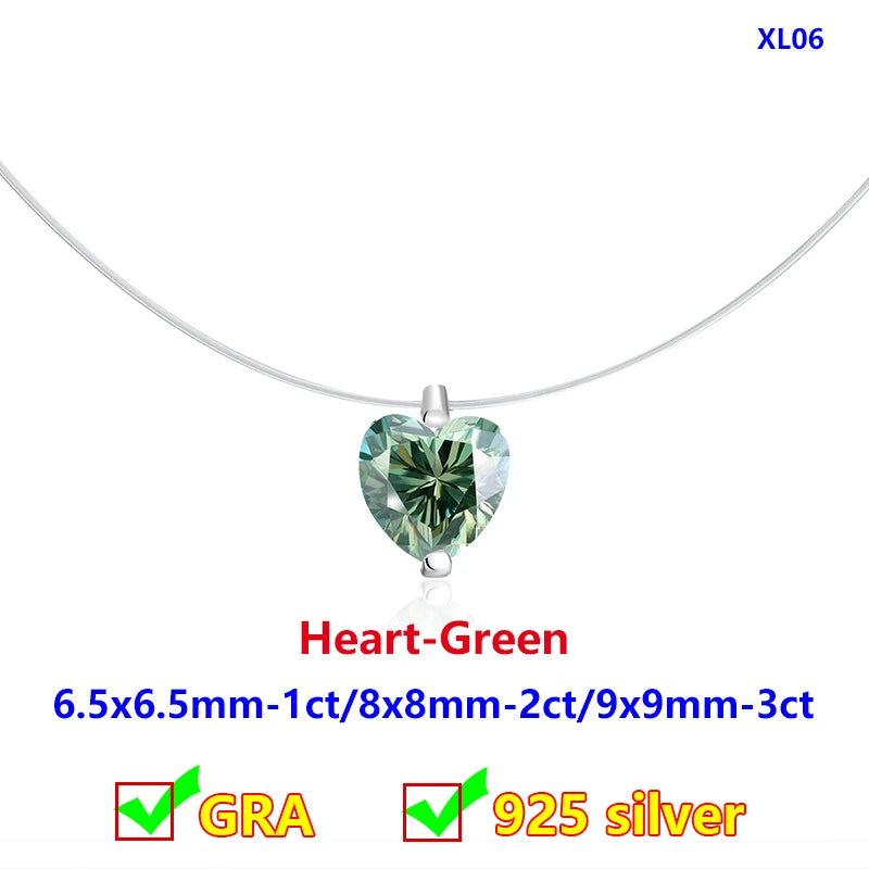 Moissanite Transparent Fishing Line for Women Mermaid Tears Necklace Creative Women's Moissanite Diamond Clavicle Chain