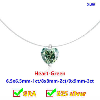 Moissanite Transparent Fishing Line for Women Mermaid Tears Necklace Creative Women's Moissanite Diamond Clavicle Chain