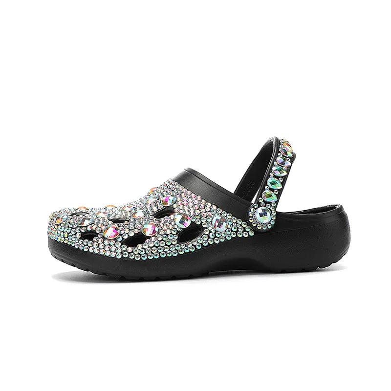 Women Summer Luxury Slippers EVA Rhinestone Decoration Sandals Beach Slides Flip Flop Soft Fashion Casual Shoes For Female 35-41