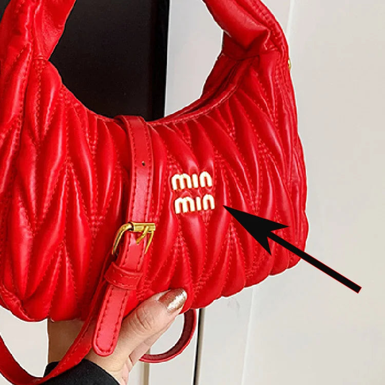 Fashion Pleated Cloud Shoulder Bags for Women Removable Shoulder Strap Crossbody Bag PU Handbags Ladies Shopping Small Bag Purse