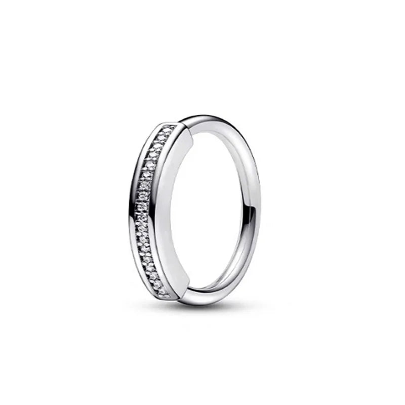 European New 925 Silver Heart-Shaped,Floral,Square Ring Suitable for Exquisite High-Quality Jewelry for Women at Wedding Parties