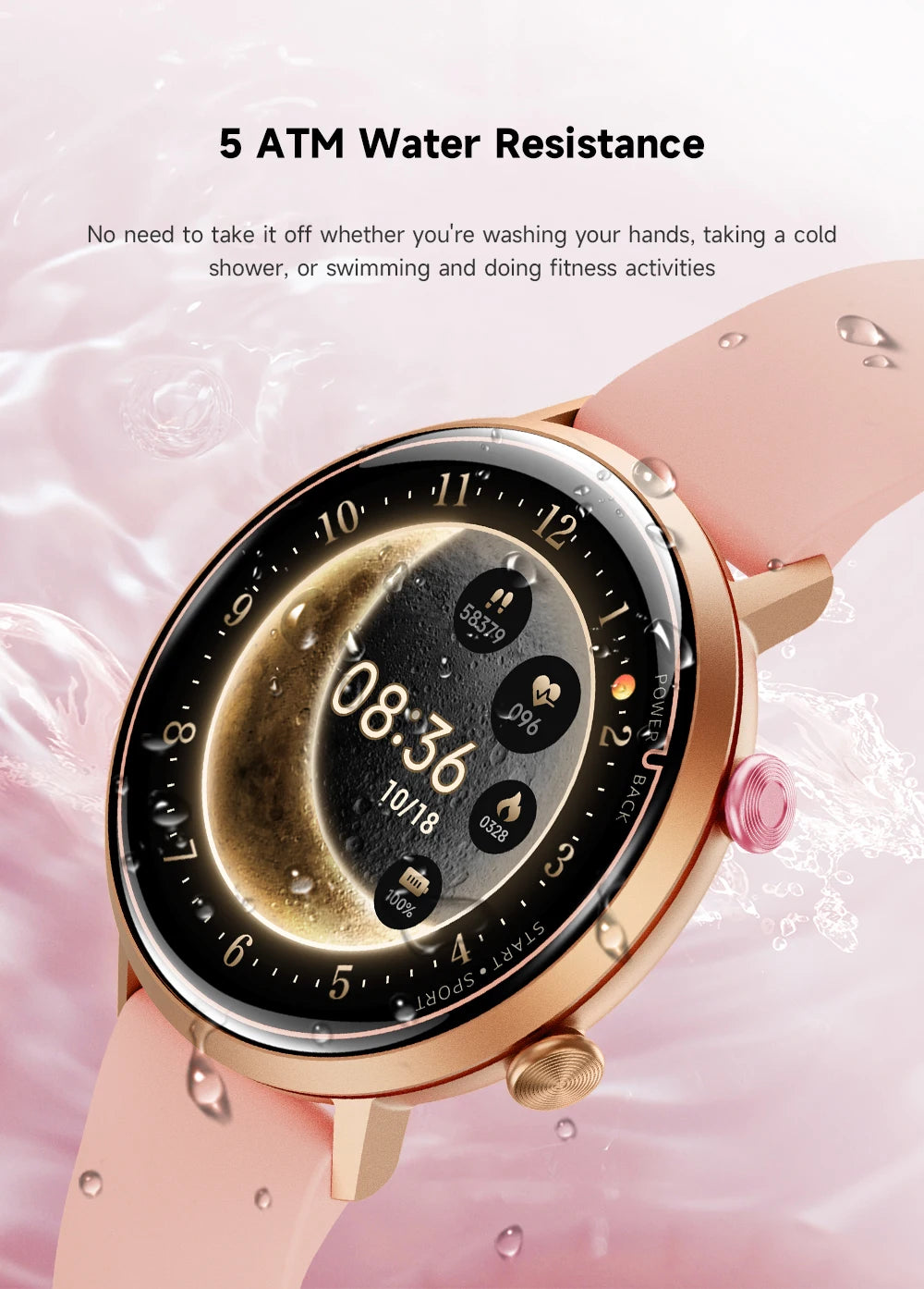 Big Price! Women's Smartwatch 50M Waterproof for Swimming Blood Pressure Sleep Heart Monitoring Diverse Sports Tracking