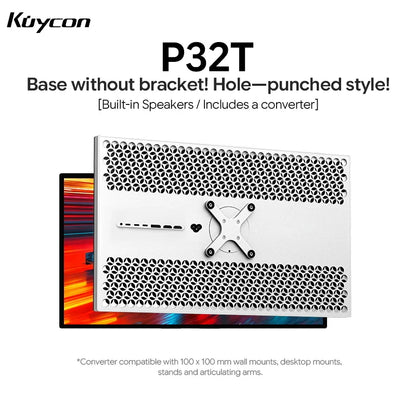 Kuycon P32T 32" 4K UHD(3840x2160) Fast IPS Gaming Monitor Glossy Built-in Speakers Display Dual-Mode 160Hz UHD 320Hz FHD Screen