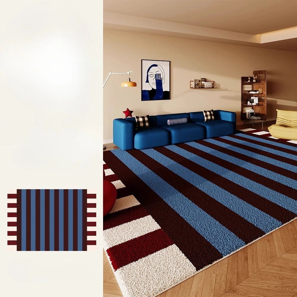 Retro Style Rugs for Bedroom Large Area Living Room Decoration Anti-slip Carpet Thick Plush Floor Mat Fluffy Soft Cloakroom Rug