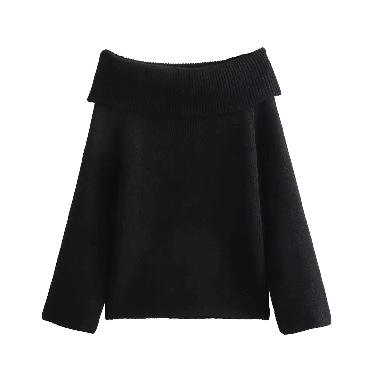 HH Women Fashion Solid Off Shoulder Sweater Long Sleeve Knitted Pullover Sweater Autumn Female Casual Knitwear Chic Top
