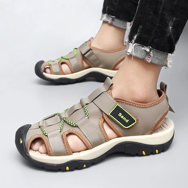 Mens Sandals Breathable Summer Outdoor Anti Slip Wear-resistant Soles Casual Shoes Youth Walking Lightweight Beach Wading Shoes