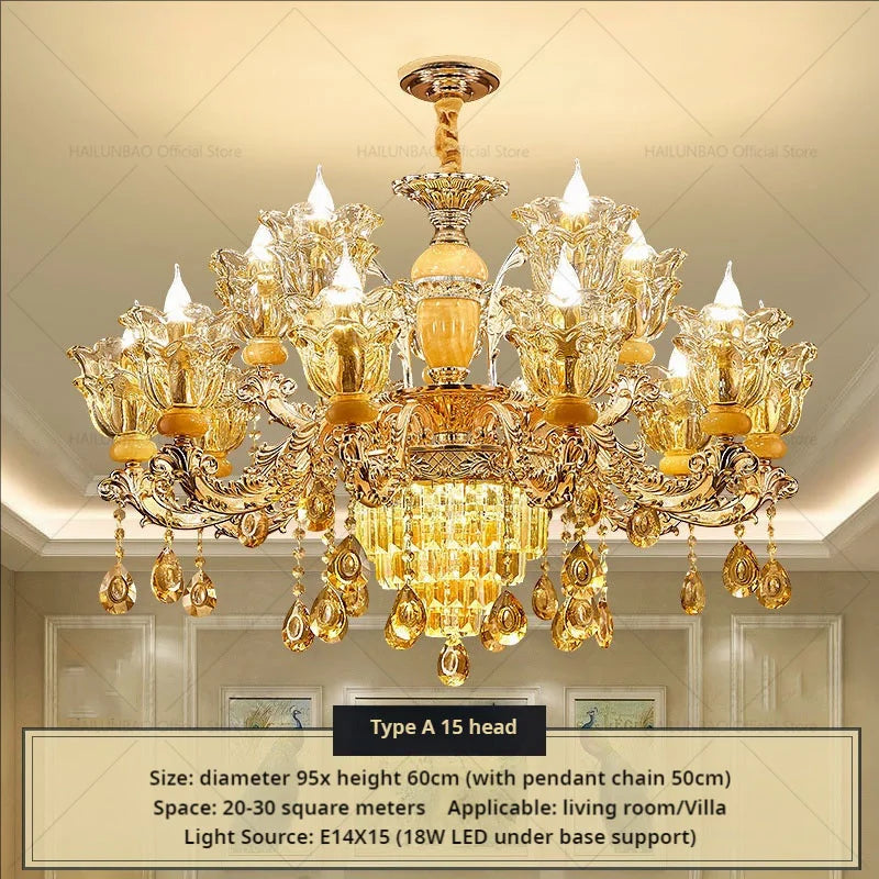 Postmodern Chandelier Living Room Lights European Dining Room Bedroom Home Master Luxury Atmospheric Lamps Villa Crystal Lamps