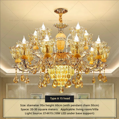 Postmodern Chandelier Living Room Lights European Dining Room Bedroom Home Master Luxury Atmospheric Lamps Villa Crystal Lamps