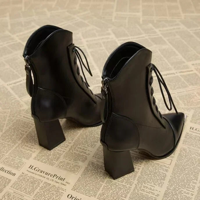 8cm High Heels Women's Ankle Boots Pointed Fashion Shoes Dress Designer Women's Boots 2025 Winter Sexy Chelsea Botas De Mujer