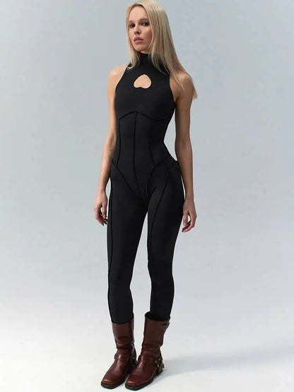 JULISSA MO Turtleneck Sexy Hollow Out Zipper Women Bodysuit Sleeveless High Stretch Bodysuit Summer Slim Elegant Beachwear 2026