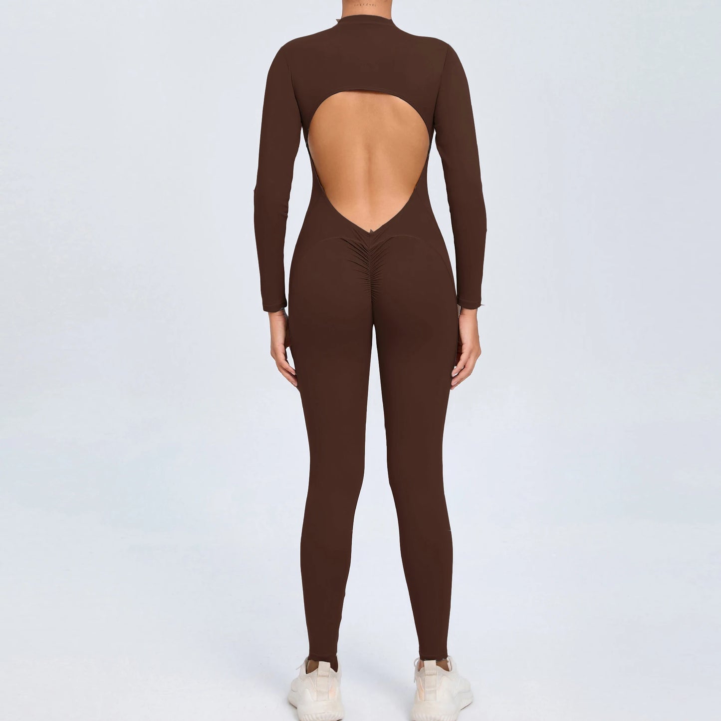 2026 Pad Zipper Long Sleeve Yoga Set Women One Piece Jumpsuit Gym Workout Shorts Fitness Bodysuit Sports Athletic Suit XP358