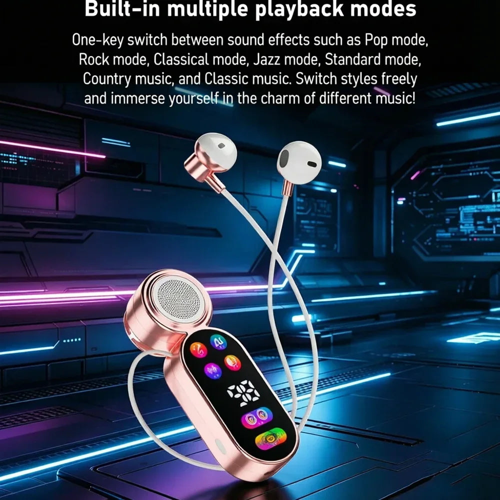 KEBIDUMEI 2-in-1 Wireless Earbuds & Portable Speaker Bluetooth 5.4 Headphones Digital Display Headsets Mini Speaker Earphones