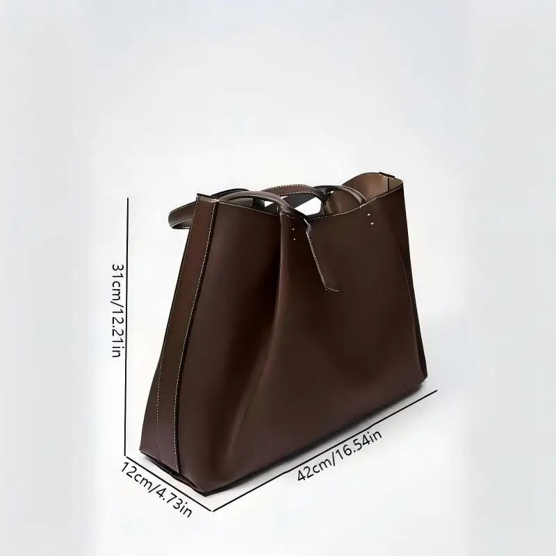 CLIP TOTE BAG, Women's Fashion Luxury Handbag Design, Pure Color Contracted and Single Shoulder Bag, Senior PU Leather Handbags
