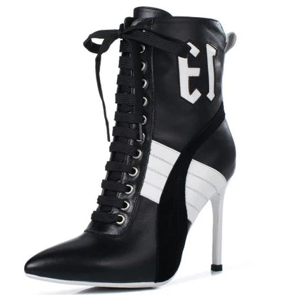 Olomm Handmade Women Winter Ankle Boots Cow Leather Sexy Thin High Heel Boots Pointed Toe Office Women Shoes US Size 3-9.5