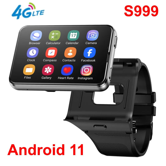 Factory S999 4G Smart Watch Android 11 OS 2.88" Screen 2MP/8MP Dual Camera 4GB RAM 64GB ROM 2300mAh Men Smartwatch Women Clock