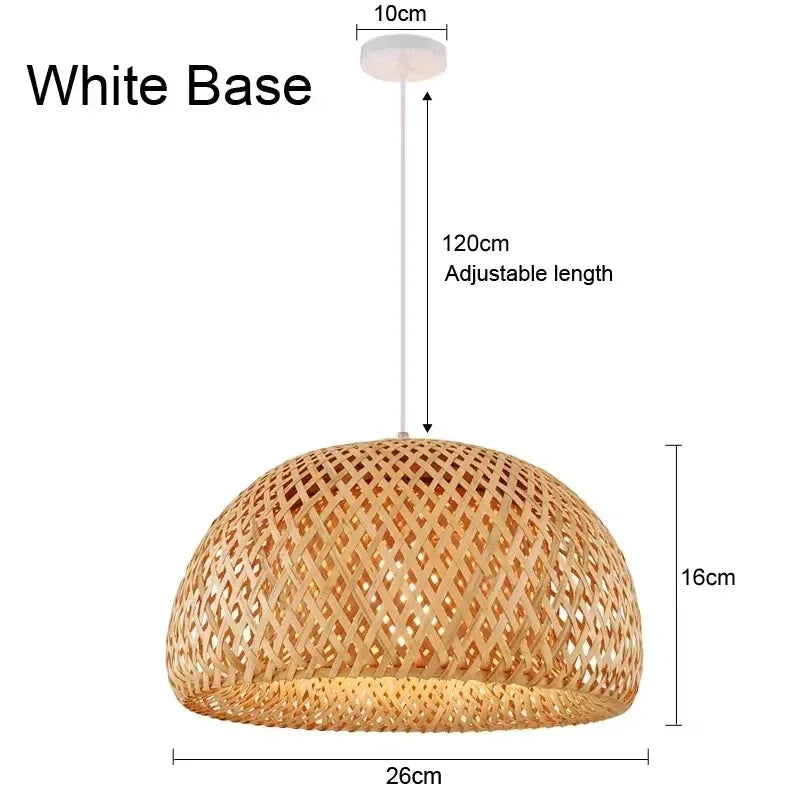 2025 Newest Bamboo Pendant Lamps Ceiling Lights Rattan Wicker Lustre Hand Knit Braiding Suspended Home Dining Braided Decor Hot