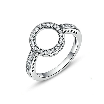 New 925 Sterling Silver Rings Stackable Infinite Silver shining Zircon Ring For Women Wedding Anniversary Birthday Jewelry Gift