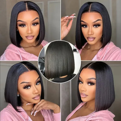 2026 new Bone Straight Short Bob Wigs Glueless Human Hair Wigs Transparent Lace Frontal Wig for Women Pre Plucked