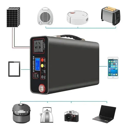 300W 220V 90000mAh Portable Power Station  Solar Generator Outdoor Camping Emergency Mobile Power Bank LiFePO4 Backup Battery