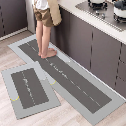 Super Absorbent Kitchen Floor Mat Crystal Velvet Pad Bath Pad Anti-Slip Carpet Kitchen Mats Wipeable Wash Long Strip Carpet