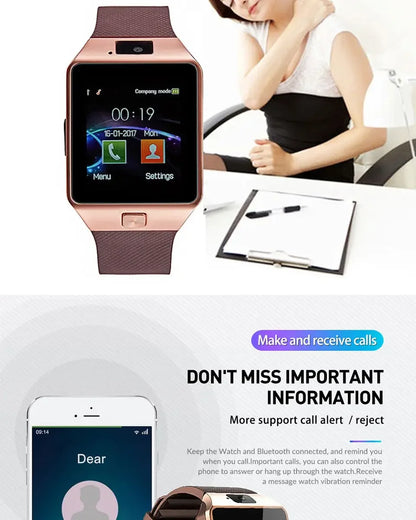 New Watches Mens 2025 Sport Watch Electronic Clock Support TF SIM Card Camera SMS Call Women Smartwatch for Android Phone
