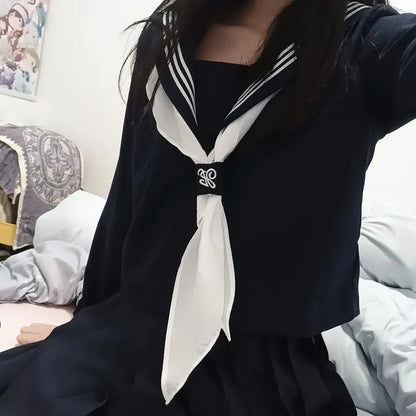 Orthodox JK Uniform School Uniform Basic Navy Navy College Style School Supply Middle Sailor Uniform Autumn and Winter Suit