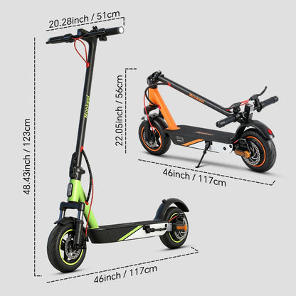 Foldable Electric Scooter For Adults Dual Shock Absorbing eScooter Equipped 10 Inch Tires Lightweight Travel Scooter
