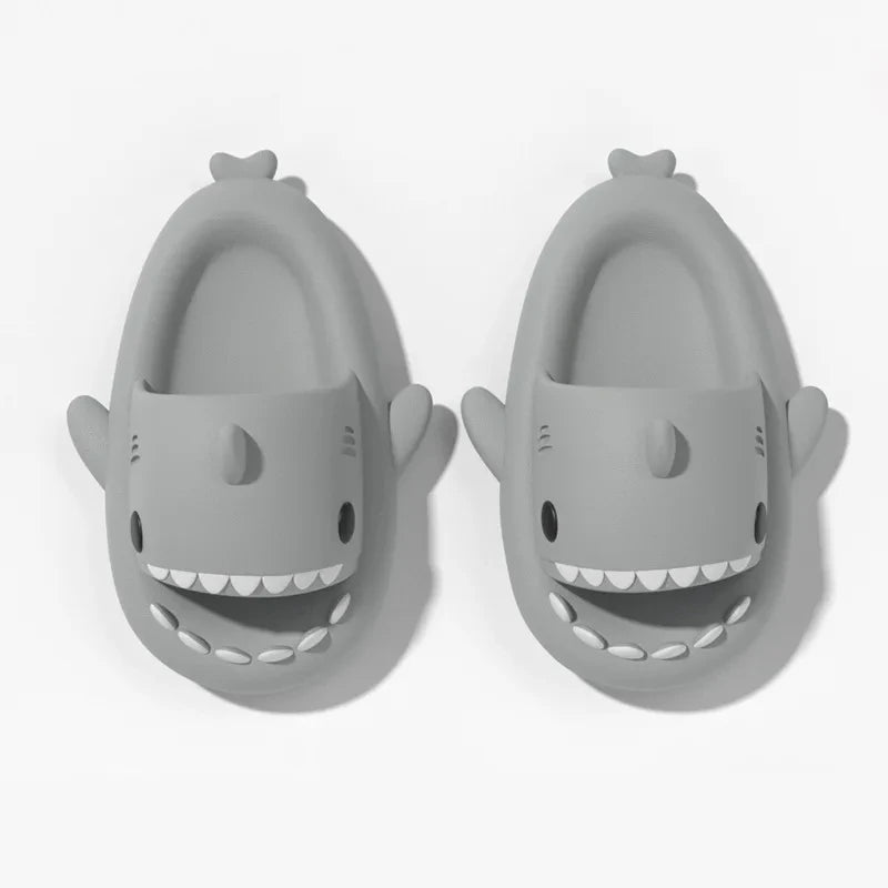 2024 Men EVA Shark Sandals Women Outdoor Beach Thick Soled Slippers Adult Non-slip Summer Slides Couple Cute Solid Color Shoes
