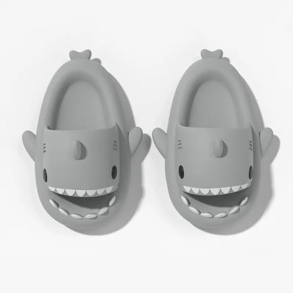 2024 Men EVA Shark Sandals Women Outdoor Beach Thick Soled Slippers Adult Non-slip Summer Slides Couple Cute Solid Color Shoes