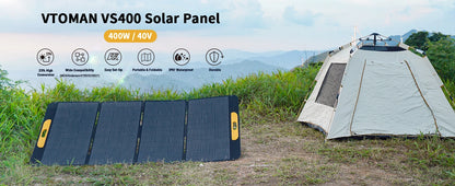 VTOMAN VS400W Foldable Solar Panel 40.32V High Efficiency Portable Solar Charger for Outdoor Power Station