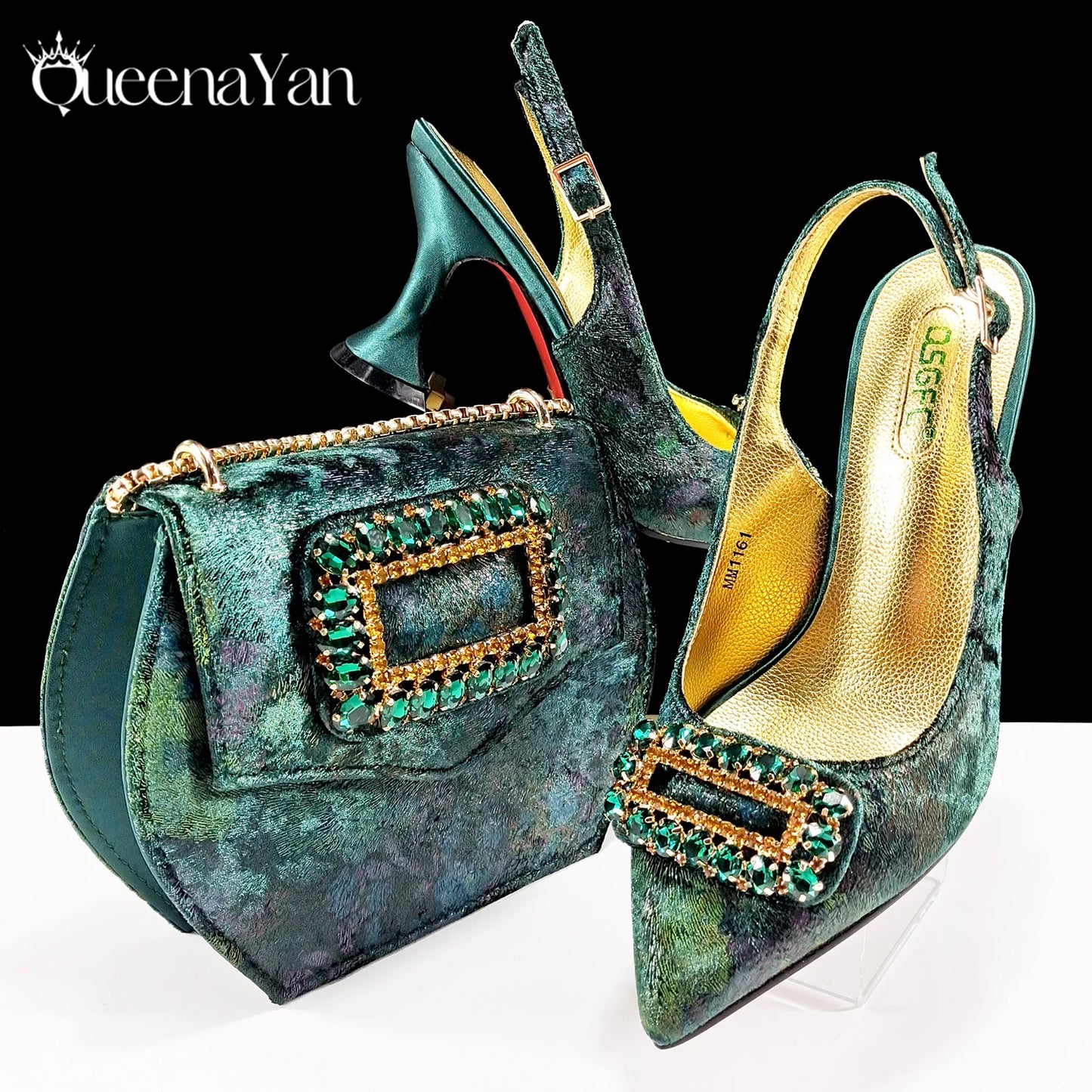 QUEENA YAN INS-Inspired Elegant Women’s High Heels and Bag African Wedding Party Shoes and Bag–Fashionistas Exclusive Products