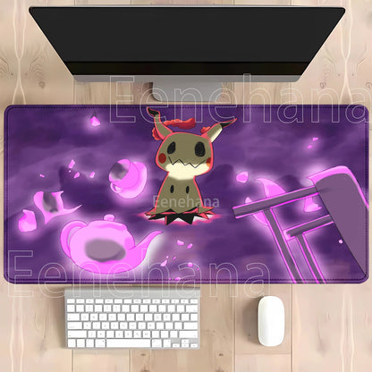 Gaming Pokemon Mimikyu Anime Kawaii PC Mouse Pad Keyboard Overlock Larger Mousepad PC Offices Non-slip Base HD Printing Desk Mat