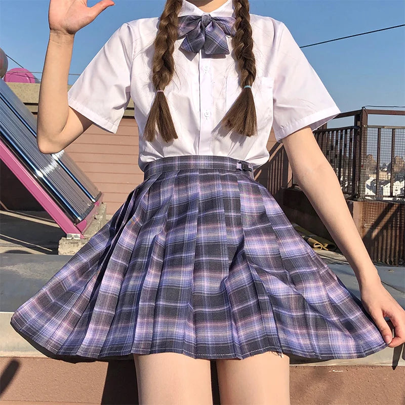 Japanese Bow Tie Skirt Set Student Pleated Skirt Jk Uniform Korean School Sexy Girl Preppy Style Seifuku Japanese School Uniform