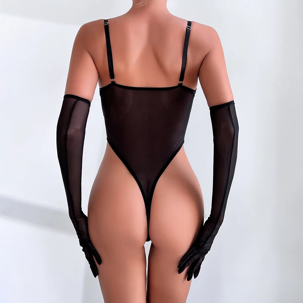 Sexy Jumpsuit With Lace Transparent Mesh Gloves Women Rompers Clothing Body Suits Lace Transparent Sweet Fashion Sexy Korean 5OW