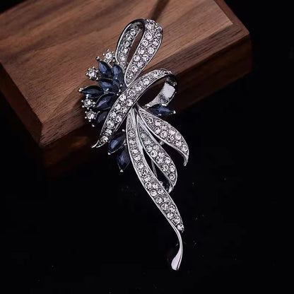 Elegant Crystal Bauhinia Brooches for Women Fashion Rhinestone Bouquet  Brooch Wedding Jewelry Clothing Coat Lapel Pins