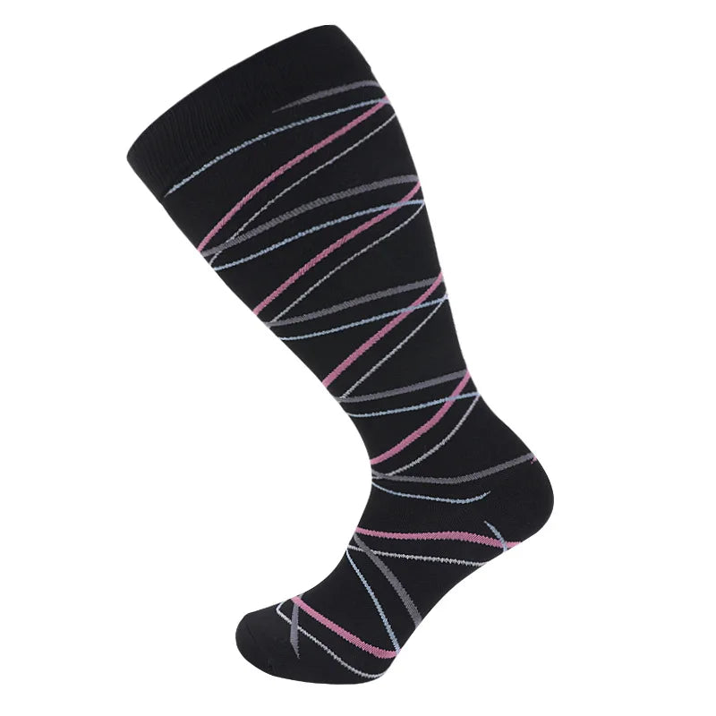 1Pair Plus Size 2XL-7XL New Compression Socks Unisex Wide Calf Knee High Compression Stockings Support for Circulation Nurses