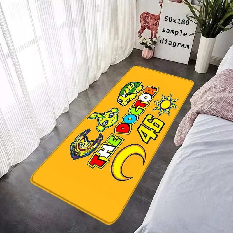 Valentino Rossi 46 The Doctor Runner Rug MotoGP Themed Non Slip Long Floor Mat for Bedroom Living Room