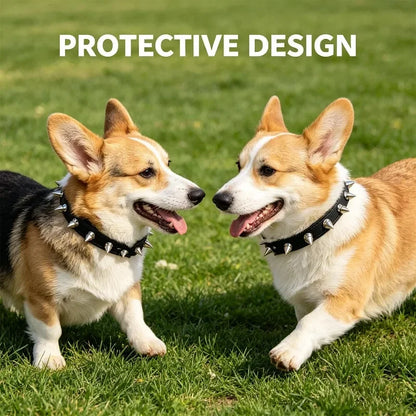 Pet Sharp Spiked Dog Collar Studded Anti Bite Leather Studded Collars Pet Neckwear Tactical Adjustable Safety Collars Products