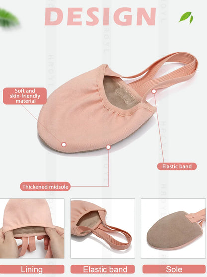 Girls Rhythmic Gymnastics Shoes Women Ballet Dance Shoes Half-palm Shoes Belly Dance Shoes Women's Children's Suede Half Shoes