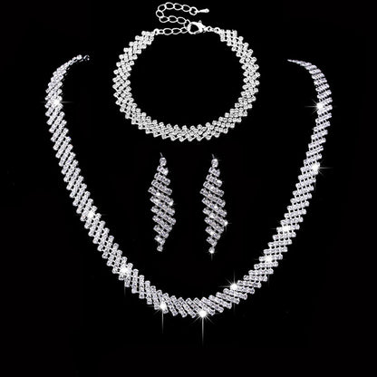 4 Pieces of Women's Fashionable and Minimalist Necklaces with Earrings, Bracelets, Jewelry Sets, Banquet and Party Accessories