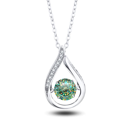 VVS1 D Color Moissanite Necklace For Women Fine Jewelry with GRA 925 Sterling Sliver Chain Plated 18k White Gold