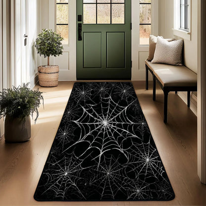 Skull Pattern Gothic Runner Rug Red Black Rose Decor Non-Slip Art Floor Mat for Hallway Living Room Bedside Home Decor Carpet