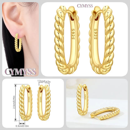 Original 925 Sterling Silver Heart Vintage Luxury Earrings Fashion 18K Gold Hoop Earrings for Women Piercing Jewelry Aretes 2026